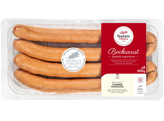 Packshot bockwurst - Recette hot-dog - Festein d'Alsace