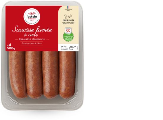 packshot saucisse fumée recette